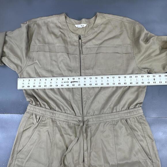 Athleta Jumpsuit Womens XL Light Olive Green Celestial Utility Long Sleeve NWT - Picture 9 of 12